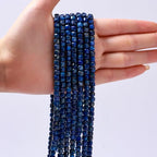Natural Faceted Lapis Lazuli Cube Stone Beads 5-5.5mm 60pcs/str Loose Square Semi Gemstone Stone Beads for Making Bracelets Necklace Earrings - color: Lapis Lazuli