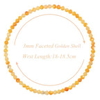 MASSIVE BEADS Natural Genuine Gemstone Beads Healing Crystal Chakra Reiki Jewelry Faceted Round Beads Bracelets 3mm - color: Golden Shell