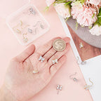 Beebeecraft 20Pcs/Box 2 Colors Cubic Zirconia Earring Hooks Bowknot Rhinestone French Fish Hooks with Loop for Women DIY Jewelry Earring Making Findings - color: Bowknot Earring Hooks
