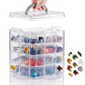 PUGED DND Dice Storage Box with Removable Dividers Polyhedral Dice Plastic Organizer Holding Up To 1200 Dices Craft Bead Compartment Container with Stickers for Sewing, Jewelry, Art, DIY - size: 4 layers