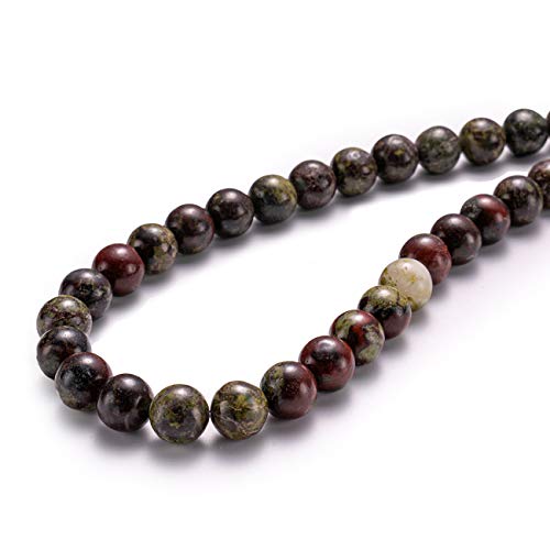 BEADIA Natural Dragon Blood Stone Round Loose Semi Gemstone Beads for Jewelry Making 6MM 61PCS - color: Dragon Blood Stone, size: 6mm