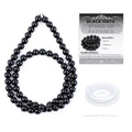 Natural Stone Beads Round Genuine Real Stone Beading Strand Loose Gemstones DIY Smooth Bead for Bracelet Necklace Earrings Jewelry Making (Black Onyx, 6mm 60 Pieces) - color: Black Onyx, size: 6mm 60pcs