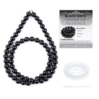 Natural Stone Beads Round Genuine Real Stone Beading Strand Loose Gemstones DIY Smooth Bead for Bracelet Necklace Earrings Jewelry Making (Black Onyx, 6mm 60 Pieces) - color: Black Onyx, size: 6mm 60pcs
