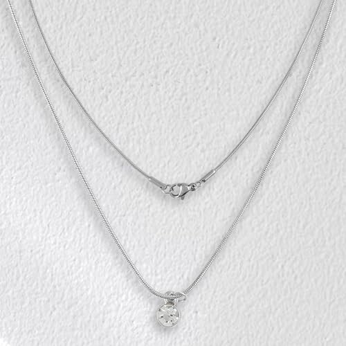 12 PCS Stainless Steel Snake Chain Necklace with Lobster Clasps, Thin Stainless Steel Chain Necklace for Jewelry Making