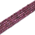 Natural Ruby 4mm Faceted Round Beads Loose Beads 16 Inch for Jewelry Making Beads - color: Ruby