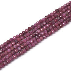 Natural Ruby 4mm Faceted Round Beads Loose Beads 16 Inch for Jewelry Making Beads - color: Ruby