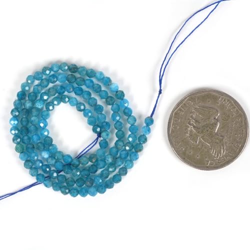 3mm Apatite Faceted Gemstone Round Loose Beads Strand 15.5-16" DIY Jewelry Making - color: Apatite