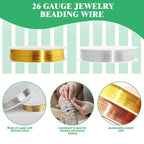 Yauhar 1166Pcs Jewelry Making Supplies Kit Contains Silver & Gold Earring Findings, Lobster Claw Clasps, Necklace Extender Chain, Beading Wire and Jewelry Pliers for DIY and Repair