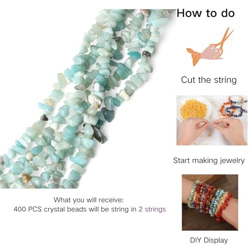 XIANNVXI Amazonite Beads, Natural Chip Stone Beads 400Pcs Crystal Bead 5-8mm Irregular Healing Crystal Loose Rocks for DIY Jewelry Making - color: A-Amazonite Stone