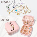 Inngeroo Christmas Gift Ideas, Initial Travel Jewelry Case Box Organizer Personalized Gifts, Fashion Travel Essentials Trendy Stuff Gifts for Teen Girls - style: J