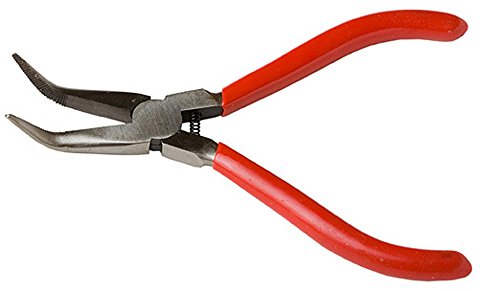 Soft Grip Bent Nose Pliers, 5 Inch Carbon Steel Pliers with Serrated Jaw Ideal for Jewelry Making and Crafts - style: Bent Nose