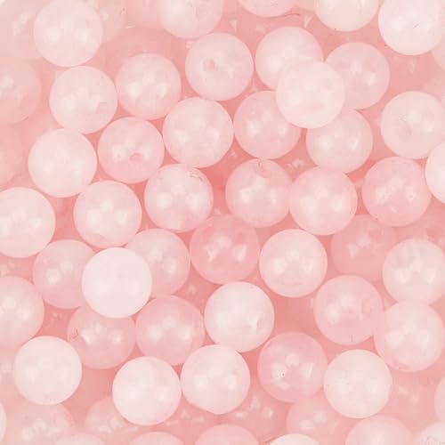 1 Box 6MM 120PCS Natural Rose Quartz Beads with Hole Round Pink Crystal Energy Power Chakra Power Stone Gemstone Reiki Loose Spacer Bead Bulk for Jewelry Making Bracelet Necklaces DIY Craft