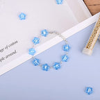 Cheriswelry 100pcs Dodger Blue Flower Letter Beads Transparent Acrylic Alphabet Crystal Beads Horizontal Hole Pony Loose Spacer 10.5x11.5mm for DIY Earring Bracelet Necklace Jewelry Making - color: Dodger Blue-Heart