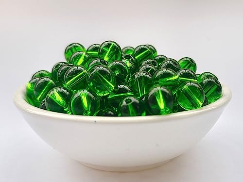 Glass Beads 8mm 100pcs Round Smooth Loose Beads for Bracelet Necklace Jewelry Making Craft DIY （8mm, 50802 Green） - color: Green, size: 8mm