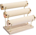 Detachable Bracelet Holder, Three Tier Racks Jewelry Display Stand, Stylish Velvet Wrist Watch Organizer, Beige - color: Beige