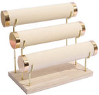 Detachable Bracelet Holder, Three Tier Racks Jewelry Display Stand, Stylish Velvet Wrist Watch Organizer, Beige - color: Beige