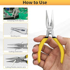 BOOSDEN 5" Needle Nose Pliers 2-Pack, Small Jewelry Pliers Set with Side Cutter, Mini Precision Pliers for Beginner Jewelry Making, Electronics Repair, DIY Crafts - Essential Home Tool Kit - size: 5''-2 pack