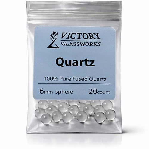 Victory Glassworks™ Clear Quartz Balls, 6mm Round Spacer Beads, Optical Grade Fused Silica Glass for Jewelry Making, Crafts, Boiling Stones (Pack of 20) - size: 6mm Pack of 20