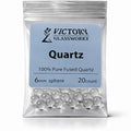 Victory Glassworks™ Clear Quartz Balls, 6mm Round Spacer Beads, Optical Grade Fused Silica Glass for Jewelry Making, Crafts, Boiling Stones (Pack of 20) - size: 6mm Pack of 20