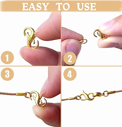 Dailyacc Double Opening Lobster Clasp 316 Stainless Steel Silver and Gold Pleted Necklace Bracelet Extender Clasps and Closures for DIY Jewelry - color: Gold 3Pcs, size: 12mm × 6mm