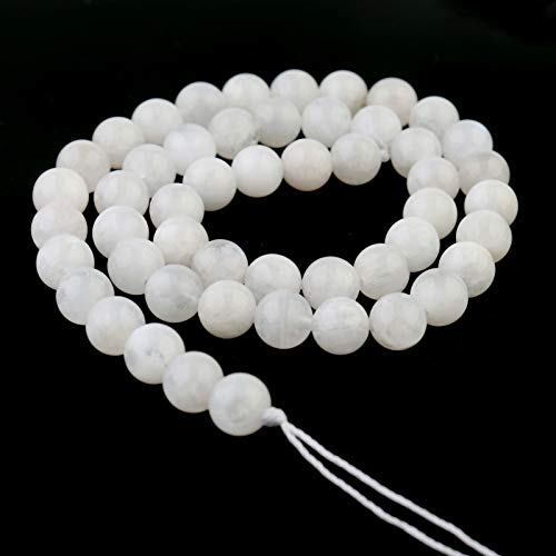 Natural Stone Beads 6mm White Moonstone Polished Round Smooth Gemstone Beads for Jewelry Making 15 Inch(White Moonstone,6mm) - color: Moonstone, size: 6mm