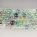 Angelstones Natural Gemstone Small Beaded Stretch Bracelet, 4mm Faceted Round Beads, Crystal Healing Bracelet for Women - color: Fluorite