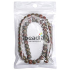 BEADIA Natural Unakite Flat Cut Round Drum Stone 8mmx7mm Loose Semi Gemstone Beads for Jewelry Making 38cm - color: Unakite