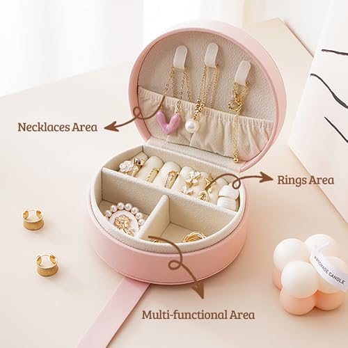 Personalized Travel Jewelry Case, Custom Leather Customized Jewelry Organizer Box w/Name & Birth Flower Month - Birthday Gifts for Women Mom Jewelry Travel Case - style: 01-Birthflower
