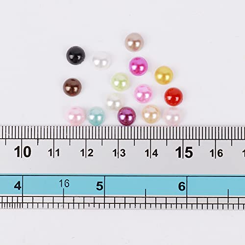 2500pcs 6mm Half Round Pearl Beads Mixed 15 Colors Cabochon Flatback Gem DIY Scrapbooking Shoes Phone Nail Art Making Crafts Material - size: 6mm 2500pcs