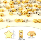 Augshy 700Pcs Star Spacer Beads - 6mm Silver & Gold for Crafts, Jewelry Making, Birthday Party, Friendship & Hair Beads - style: Gold Silver Star Style