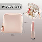 shunmei Mini Travel Jewelry Bag, Small Travel Jewelry Case with Zipper, Portable Velvet Jewelry Pouches for Necklaces, Earrings, Rings, Bracelets,Travel Essentials Gifts for Women Girls(Blush) - color: Blush