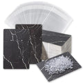 Earring Cards, Set Jewelry Making Supplies with 100 Pcs Earring Holder Cards 200 Pcs Earring Backs and 100 Jewelry Packaging for Earrings Necklace Jewelry Display, Bags 3.5x2.4 Inches (Marble Black) - color: Black Marble Pattern