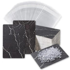 Earring Cards, Set Jewelry Making Supplies with 100 Pcs Earring Holder Cards 200 Pcs Earring Backs and 100 Jewelry Packaging for Earrings Necklace Jewelry Display, Bags 3.5x2.4 Inches (Marble Black) - color: Black Marble Pattern