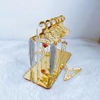 Earring Hanger Rack with 8 Mini Coat Hangers, Acrylic Earring Holder Display Stand, Ear Studs Hanging Earrings Organizer For Women Girls, Yellow - color: Yellow