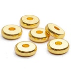 200pcs 8mm Flat Round Rondelle Spacer Beads Disc Spacers Loose Beads Jewelry Metal Spacers for DIY Bracelet Necklace Crafts,Gold - color: Gold