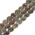 Natural Dragon Blood Jasper 20mm Coin Disc Loose Beads 16 Inch for DIY Jewelry Making Beads - color: Dragon Blood Jasper