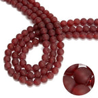 65Pcs 6mm Frosted red Agate Natural Round Loose Real Stone Beads Gemstone Genuine for DIY Hand Made Craft Jewelry Bracelet Earring Necklace String Making Energy Healing Power - color: Frosted red agate, size: 6mm