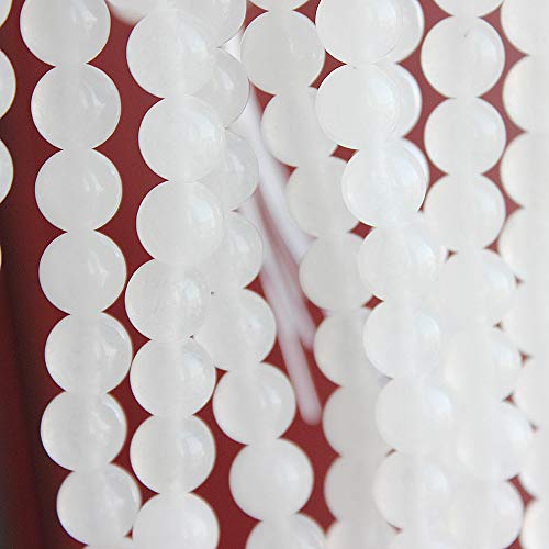 MJDCB Beads for Energy Bracelets Yoga Bracelet DIY Bracelet Natural Stone Beads White Jade 95 Pieces, 4mm - color: White Jade, size: 4mm