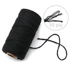 Anvin 984 Feet Cotton Jute Twine Pack - Natural, Black (Pack of 3, 10 Ply, 2mm Thick) for Bakers, Butchers, Arts & Crafts, Gardening - color: Black