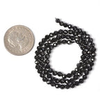 Natural Black Spinel 4mm Faceted Round Beads Loose Beads 16 Inch for Jewelry Making Beads - color: Black Spinel