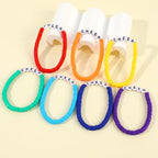 Rainbow Heishi Surfer Bracelets Set for Women Stackable Clay Beaded Bracelets Disc Stretch Preppy Bracelets Layering Colorful Friendship Bracelets Team Cheer Bulk Boho Summer Beach Jewelry Gift - style: CHEER