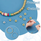 PH PandaHall 200pcs 4mm Spacer Beads, 2 Colors Flat Round Heishi Bead Metal Loose Beads Spacers for Heishi Clay Bead Summer Stackable Necklace Bracelet Jewelry Making, Golden Platinum