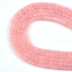 152pcs 4x2mm Natural Rose Quartz Disk Rondelle Spacer Stone Semi Precious Gemstone Loose Beads for Jewelry Making 15 Inch - color: Rose Quartz