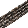 2x4mm 150pcs Natural Black Labradorite Rondelle Stone Beads Semi-Precious Disk Loose Gemstones Bead for DIY Jewelry Making - color: Black Labradorite