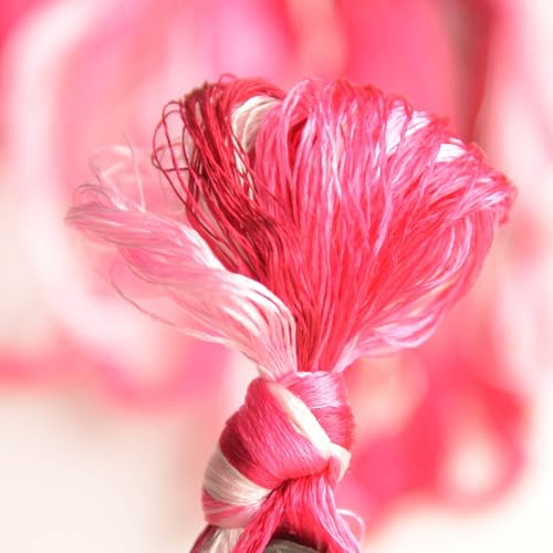 100% Nature Mulberry Handmade Embroidery Silk Thread Woven Jewelry Accessory Artificial Flowers Cross Stitch Floss DIY Sewing Kits 9 Gradient Colors 22m Each (39) - color: 39