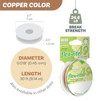 The Beadsmith Flex-Rite Beading Wire - 49-Strand Nylon-Coated Stainless-Steel Wire, 0.018" (0.45 mm) Dia, Copper, 30 ft Spool, Durable Necklace & Bracelet String, for Jewelry Making Supplies - color: Copper, size: .018” Dia - 30 ft