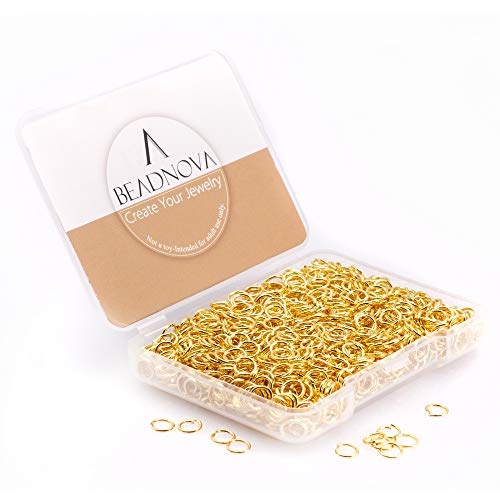 BEADNOVA 5mm Jump Rings for Jewelry Making Gold Open Jump Rings for Earrings and Keychains (300Pcs) - color: 300pcs, size: 5mm