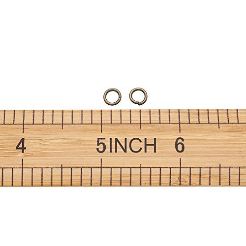 KISSITTY 50g Antique Bronze Plated Brass Open Jump Rings 6x1mm Round Chainmail Jewelry Making Connectors (About 450pcs) - color: Antique Bronze#4mm Inner Diameter
