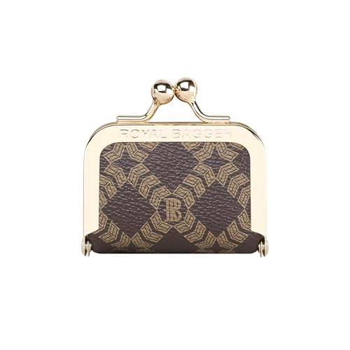 Royal Bagger Genuine Cow Leather Mini Jewelry Box Women's Coin Purse Solid Color Kiss Lock Change Pouch Casual Style Small Storage Bag for Women 1894 (Dark Blue 5894) - color: Dark Blue 5894