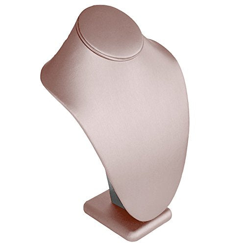 Pink Leather Jewelry Necklace Bust Display Stand ~ 11" Tall